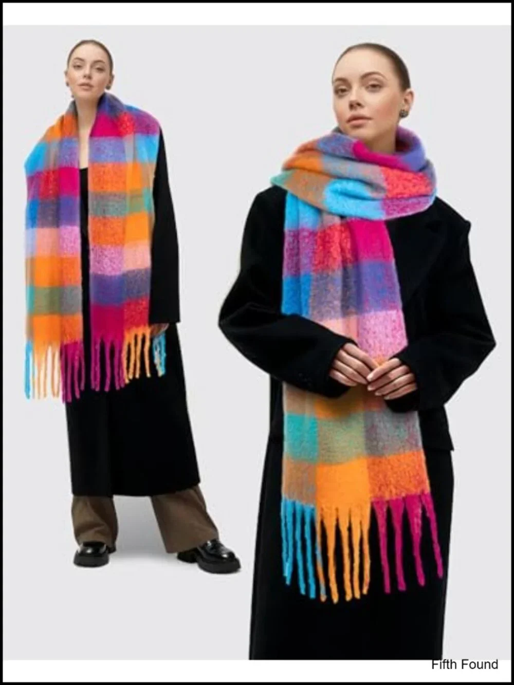 Women's Soft Chunky Blanket Scarf Oversized Warm Winter Wrap Fringe